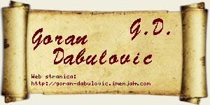 Goran Dabulović vizit kartica